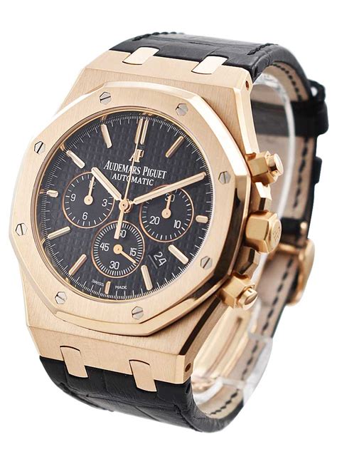 audemars piguet royal oak chronograph rose gold leather strap|Audemars Piguet 41mm rose gold.